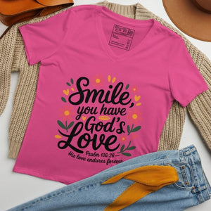 God’s Love Floral V - Neck - Tithe The Day LLC
