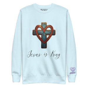 Jesus is King | Cross & Heart Sweatshirt - Tithe The Day LLC