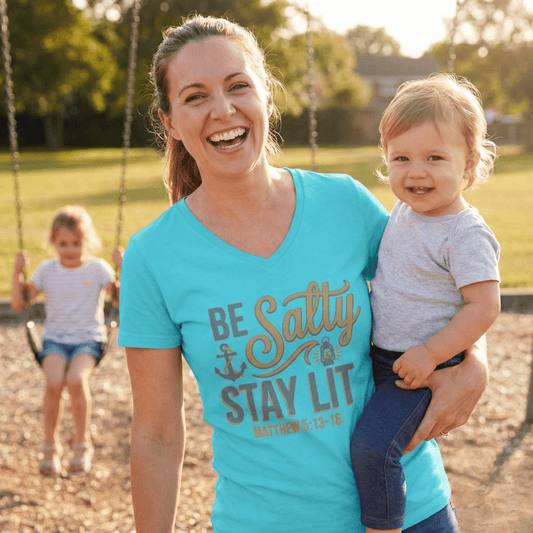 Be Salty Stay Lit | Women's Premium Christian T-Shirt - Tithe The Day LLC