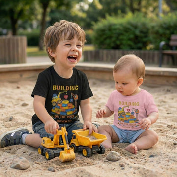 "Building My Life On The Rock" Christian Construction Baby Jersey T-Shirt