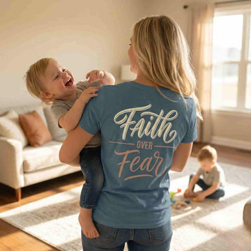 Faith Over Fear + Psalm 91:4 “Under His Wings” | Women’s Premium Christian Tee