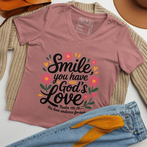 God’s Love Floral V - Neck - Tithe The Day LLC