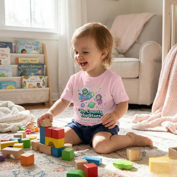 "He Counts the Stars" Christian Space Baby and Toddler Jersey T-Shirt