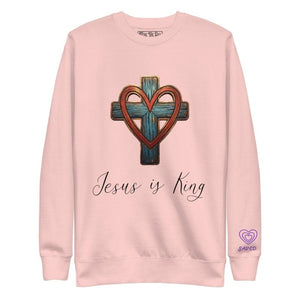 Jesus is King | Cross & Heart Sweatshirt - Tithe The Day LLC