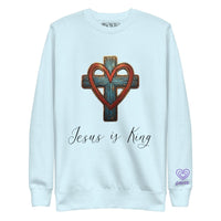 Jesus is King | Cross & Heart Sweatshirt - Tithe The Day LLC