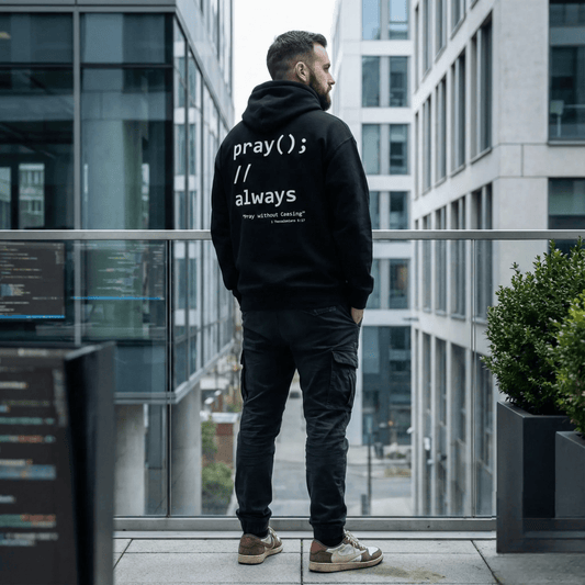 Pray Without Ceasing Coder Hoodie - Tithe The Day LLC