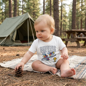 "Running The Race" Hebrews 12:1 Christian Athletic Baby Jersey T-Shirt