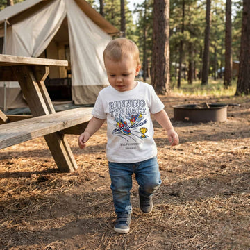 "Running The Race" Hebrews 12:1 Christian Track & Field Baby & Toddler T-Shirt
